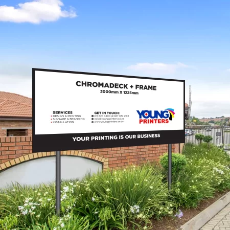 Chromadeck Sign with Steel Frame 3000x1225mm - High-Impact Display